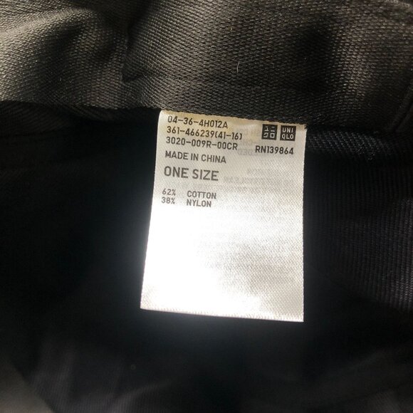 Uniqlo UV Protection Bucket Hat Black One Size Unisex Mens Womens Cotton Nylon - Picture 4 of 5